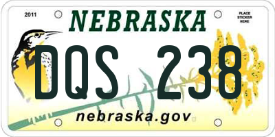 NE license plate DQS238