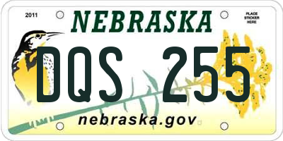 NE license plate DQS255