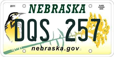 NE license plate DQS257