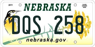 NE license plate DQS258