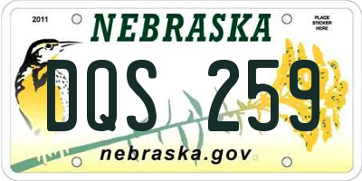 NE license plate DQS259