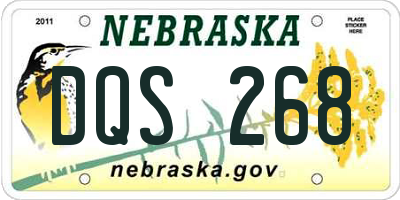 NE license plate DQS268