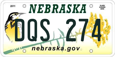 NE license plate DQS274