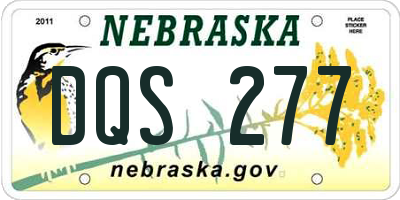 NE license plate DQS277