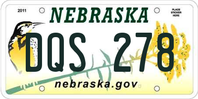 NE license plate DQS278