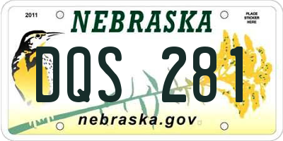 NE license plate DQS281