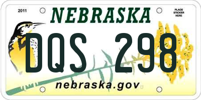 NE license plate DQS298