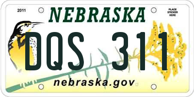 NE license plate DQS311