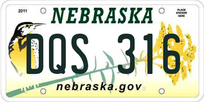NE license plate DQS316
