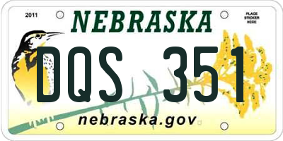 NE license plate DQS351