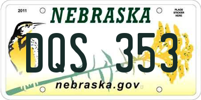 NE license plate DQS353