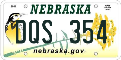 NE license plate DQS354