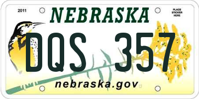 NE license plate DQS357