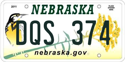 NE license plate DQS374