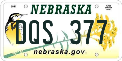 NE license plate DQS377