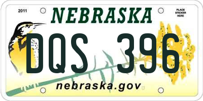 NE license plate DQS396