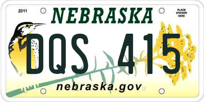 NE license plate DQS415