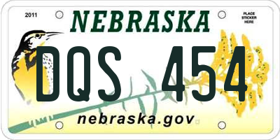 NE license plate DQS454