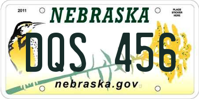 NE license plate DQS456