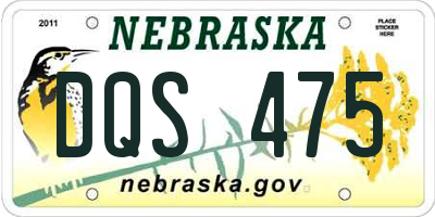 NE license plate DQS475