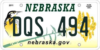 NE license plate DQS494