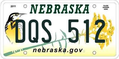 NE license plate DQS512