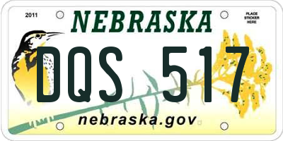 NE license plate DQS517