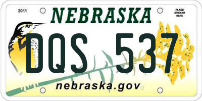 NE license plate DQS537