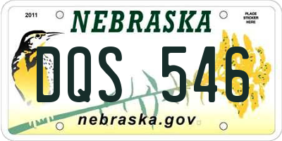 NE license plate DQS546