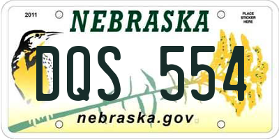 NE license plate DQS554