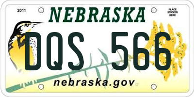 NE license plate DQS566