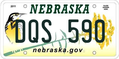 NE license plate DQS590