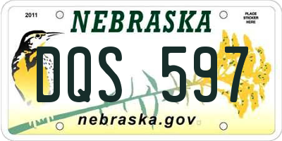 NE license plate DQS597