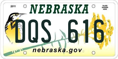 NE license plate DQS616