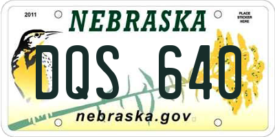 NE license plate DQS640