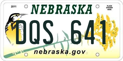 NE license plate DQS641