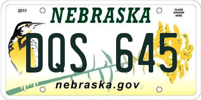 NE license plate DQS645