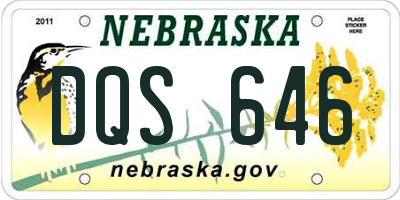 NE license plate DQS646
