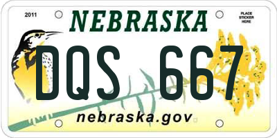 NE license plate DQS667