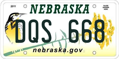 NE license plate DQS668