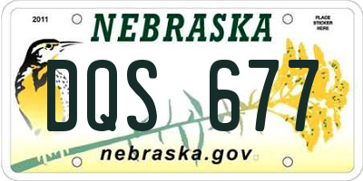 NE license plate DQS677