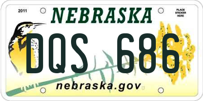 NE license plate DQS686