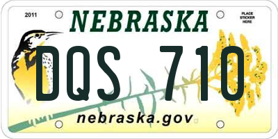 NE license plate DQS710