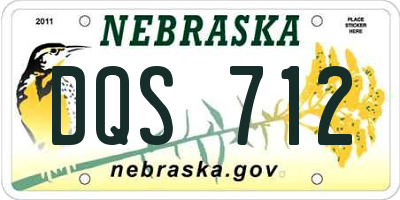 NE license plate DQS712