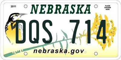 NE license plate DQS714
