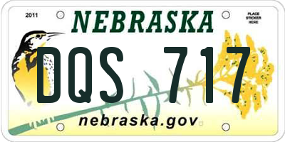 NE license plate DQS717