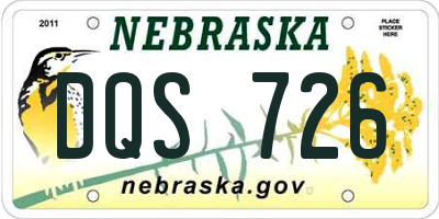 NE license plate DQS726