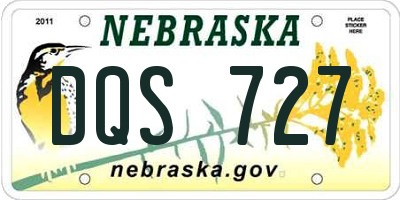 NE license plate DQS727