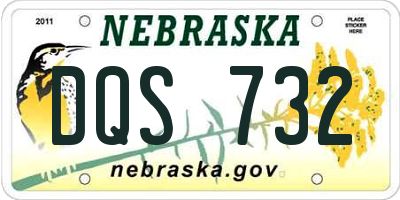 NE license plate DQS732