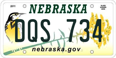 NE license plate DQS734